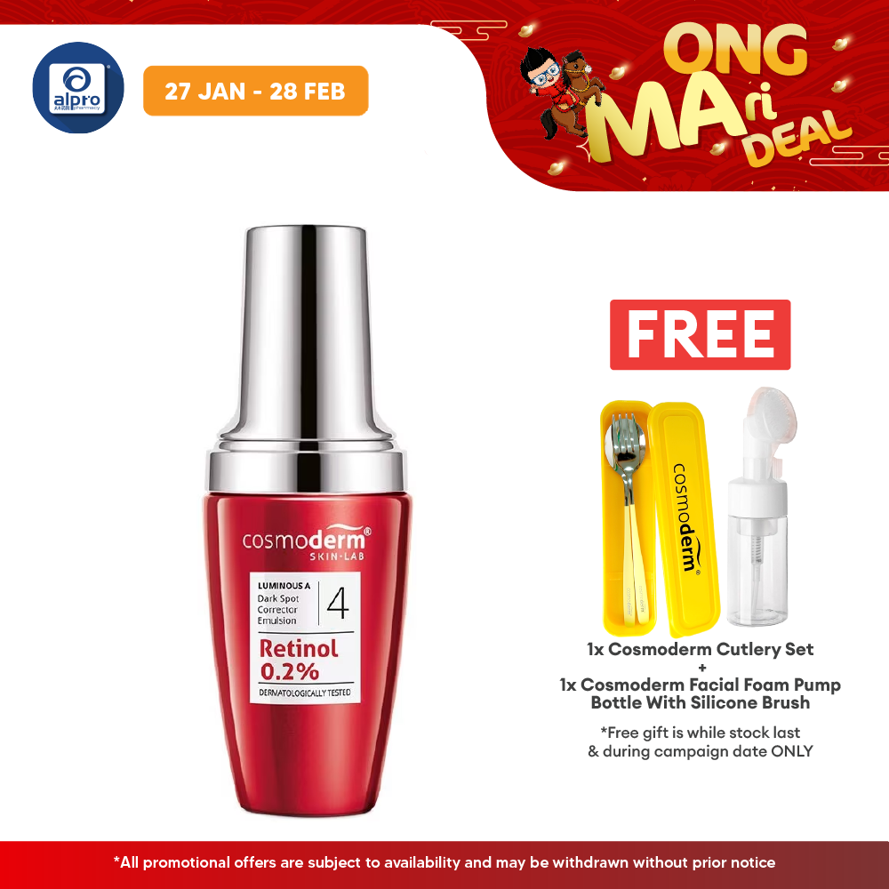 Cosmoderm Luminous A Dark Spot Corrector Emulsion 30ml | Epidermis Production Booster Alpro Pharmacy