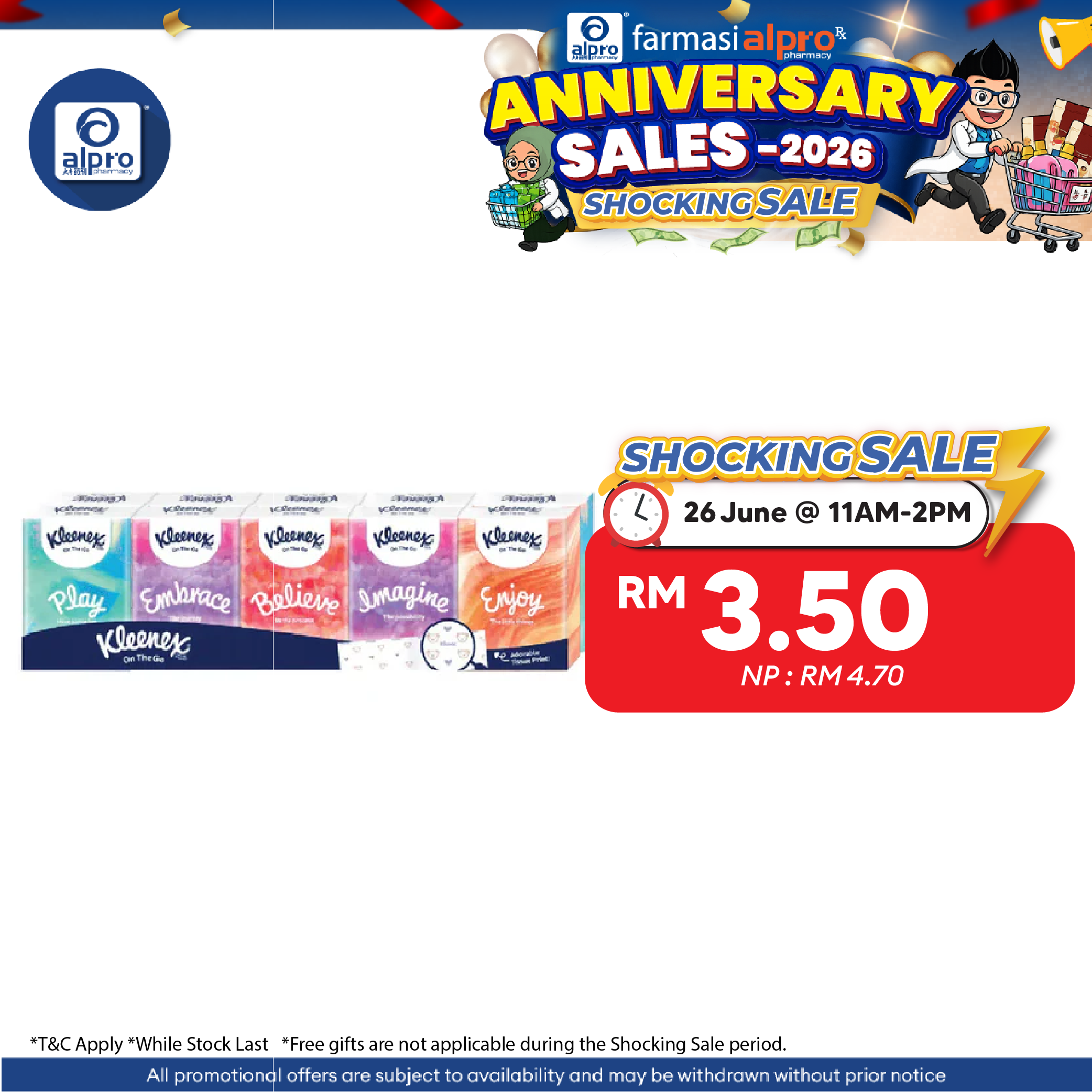 Kleenex Classic Hanky Pack 3ply 9sx10s | Pocket Tissue