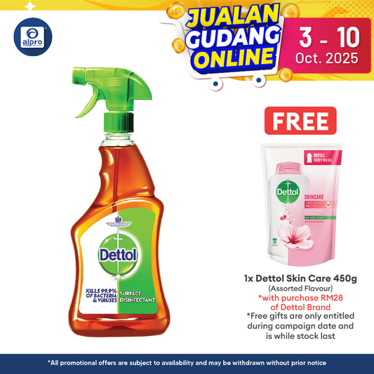 Dettol Antibacterial Surface Disinfectant Trigger 500ml | Kills 99.9% Germs Alpro Pharmacy