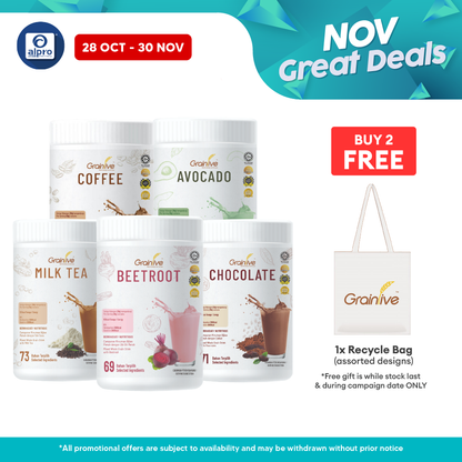 Grainlive Milk Tea 800g | Provides Energy Alpro Pharmacy