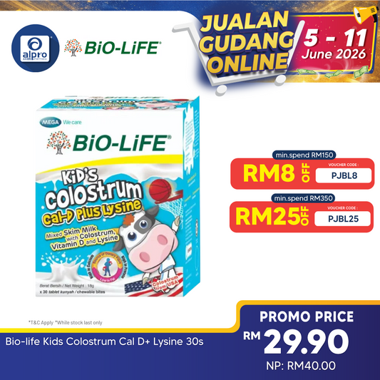 Bio-life Kids Colostrum Cal D+ Lysine 30s Bio-life