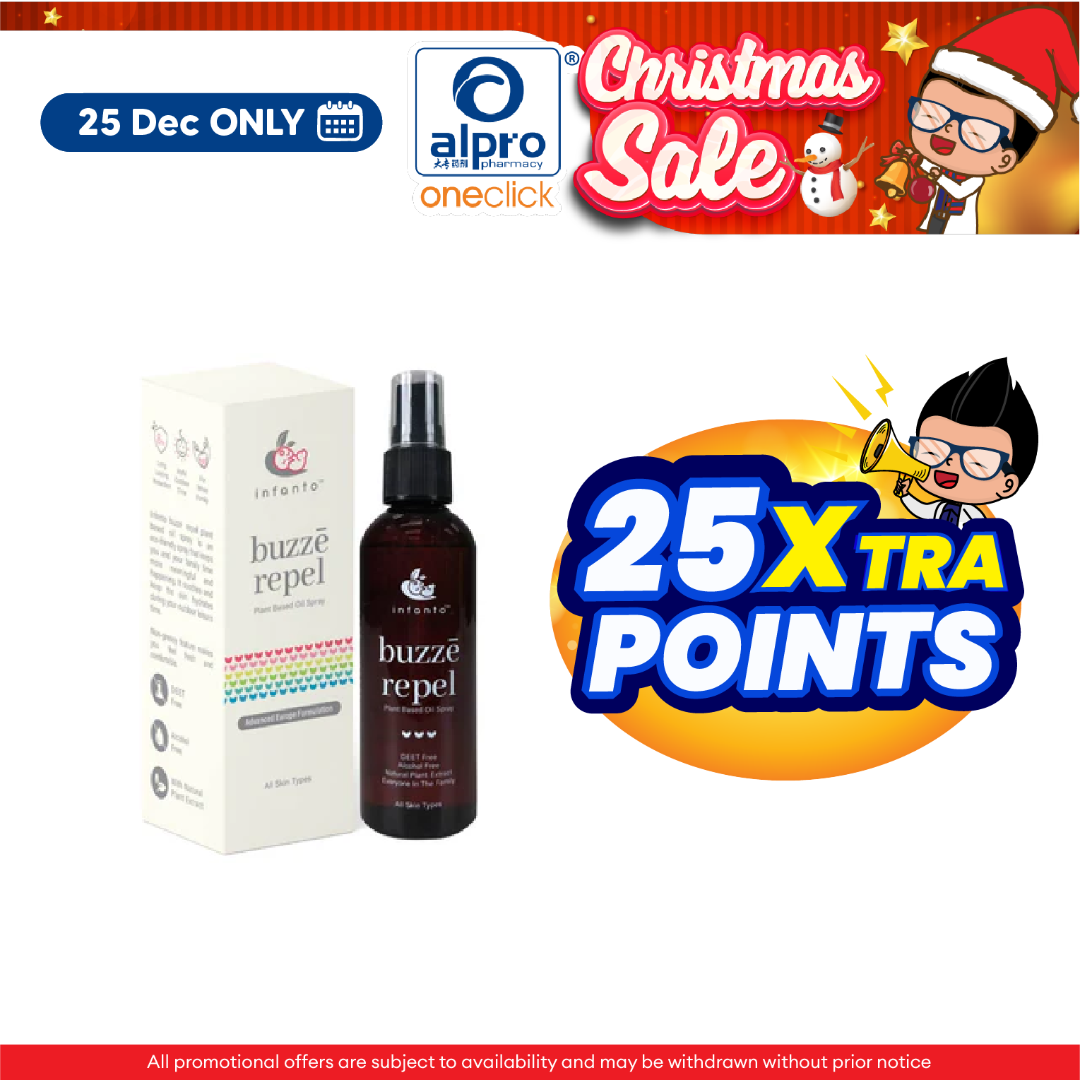 Infanto Buzze Repel Plant Based Oil Spray 100ml | Natural Plant Extract Insect Repellent Infanto