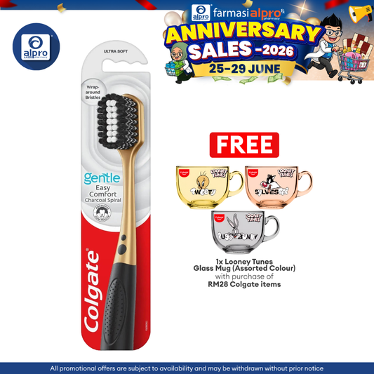 Colgate Easy Comfort Charcoal Spiral Super Soft Toothbrush 1s | Bi-level Design Helps Whiten Teeth Colgate