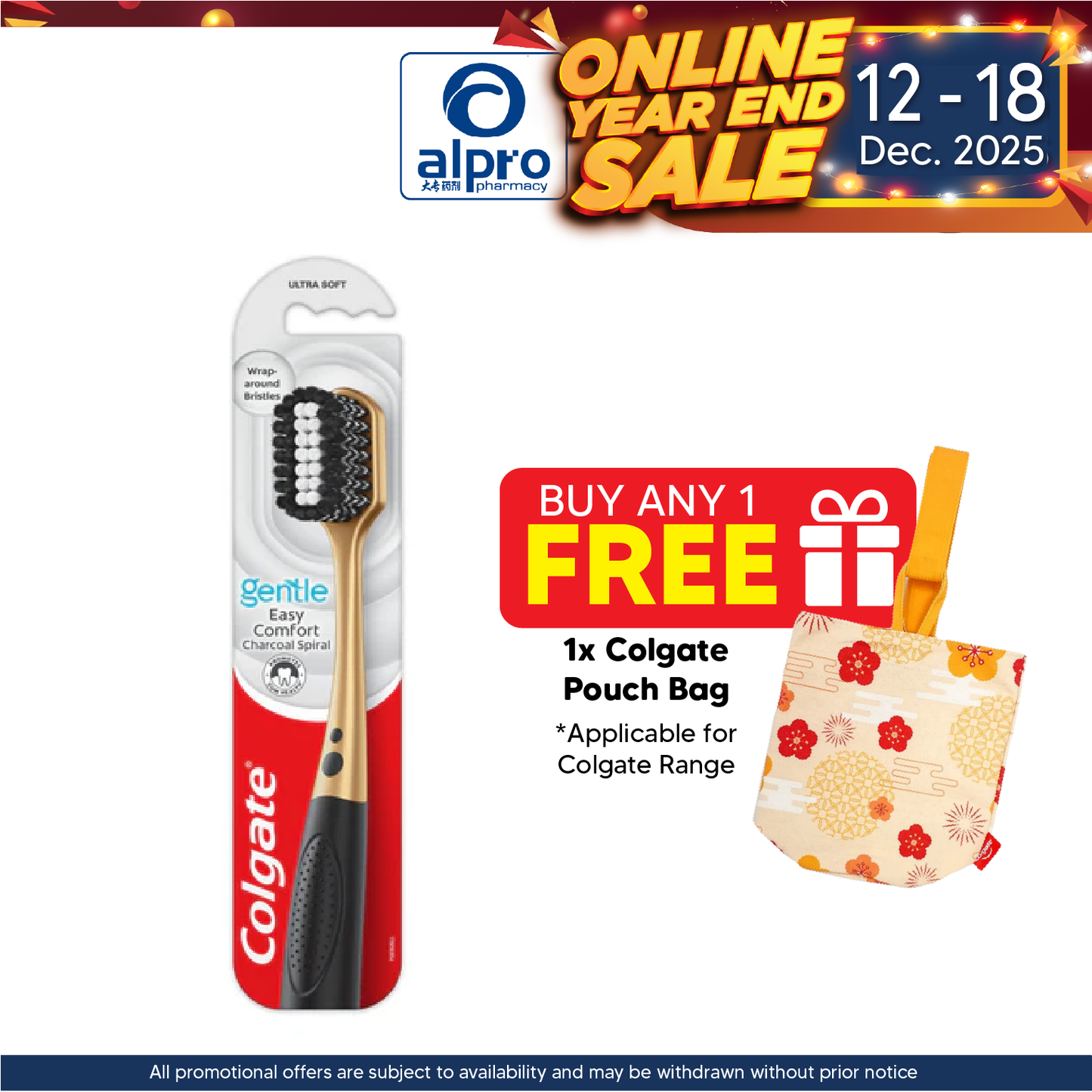 Colgate Easy Comfort Charcoal Spiral Super Soft Toothbrush 1s | Bi-level Design Helps Whiten Teeth COLGATE