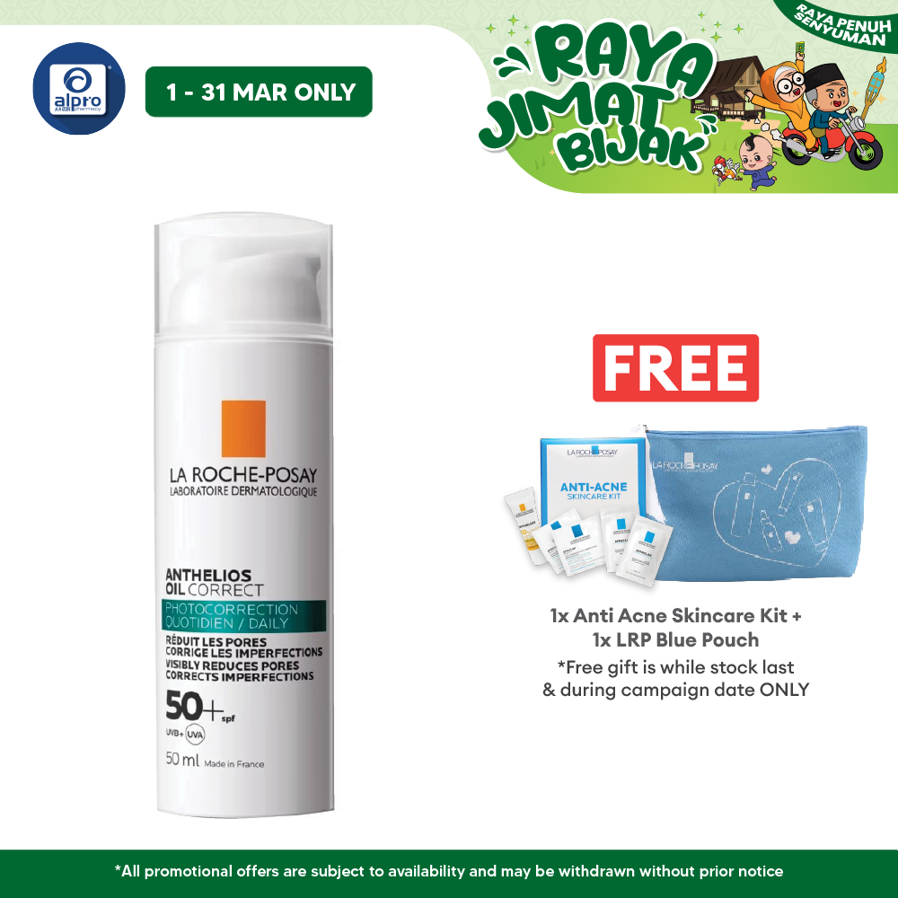 La Roche Posay Anthelios UVD Oil Correct T 50ml | 50+ SPF UVB + UVA Alpro Pharmacy