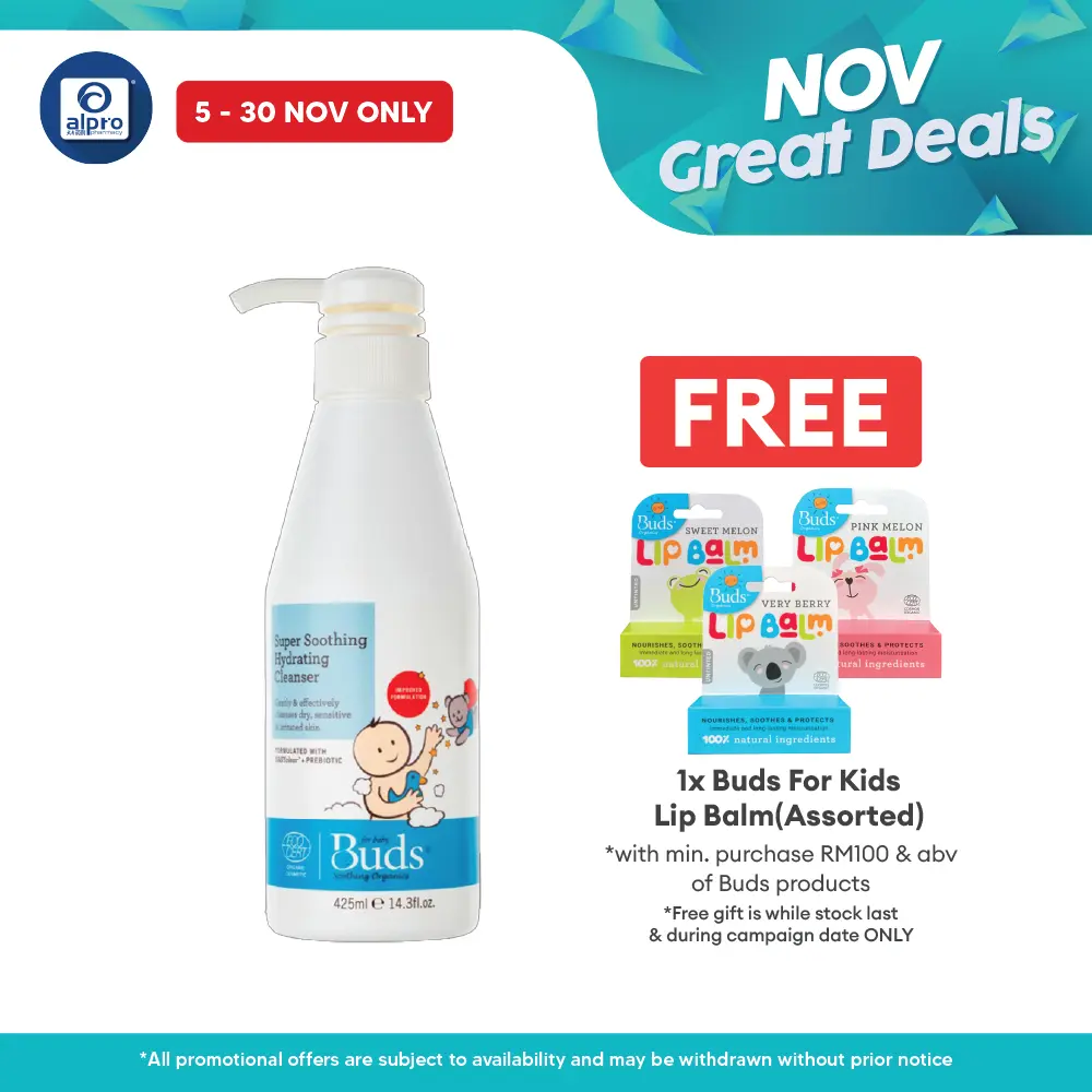 Buds Soothing Hydrating Cleanser 425ml | Gentle Organic Formulation Alpro Pharmacy