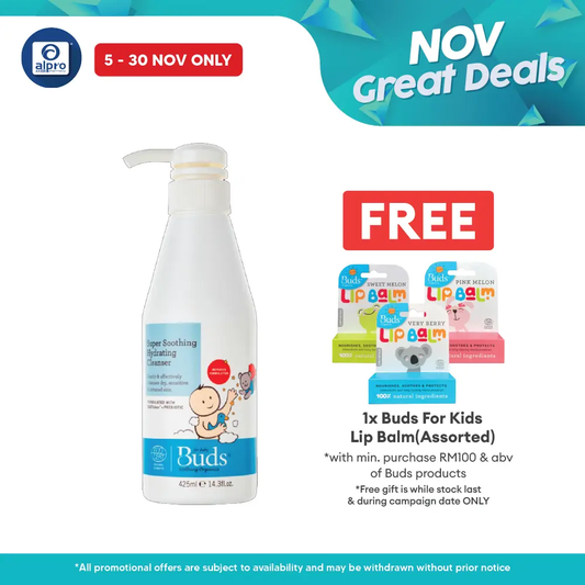 Buds Soothing Hydrating Cleanser 425ml | Gentle Organic Formulation Alpro Pharmacy