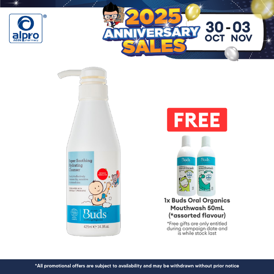 Buds Soothing Hydrating Cleanser 425ml | Gentle Organic Formulation Alpro Pharmacy
