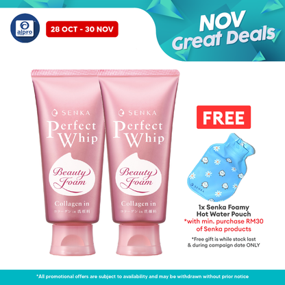 (Twin Pack) Senka Perfect Whip 120gx2 ( Original \ White Clay \ Collagen In ) Senka