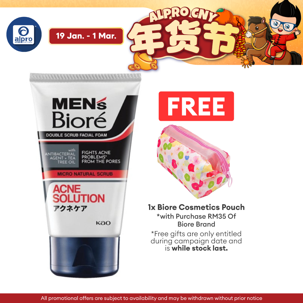 Men's Biore Double Scrub Acne Solution 50g Alpro Pharmacy
