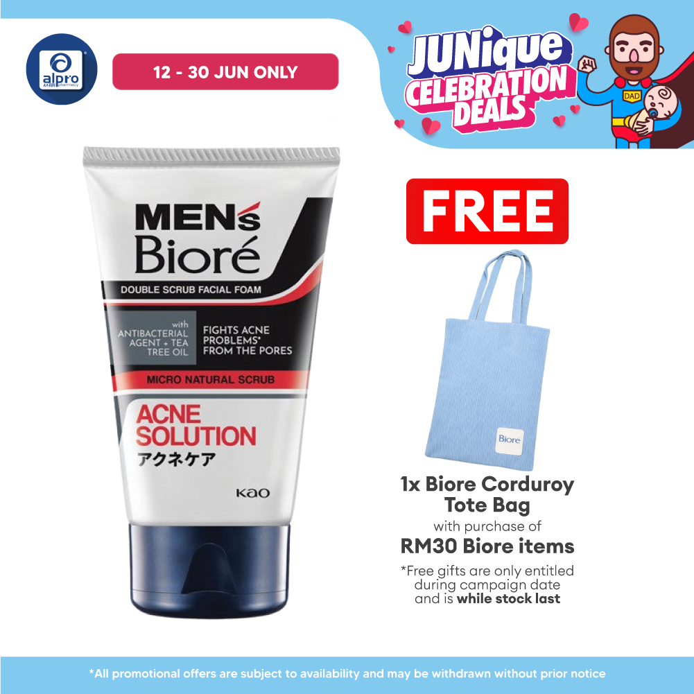 Men's Biore Double Scrub Acne Solution 50g Biore Mens