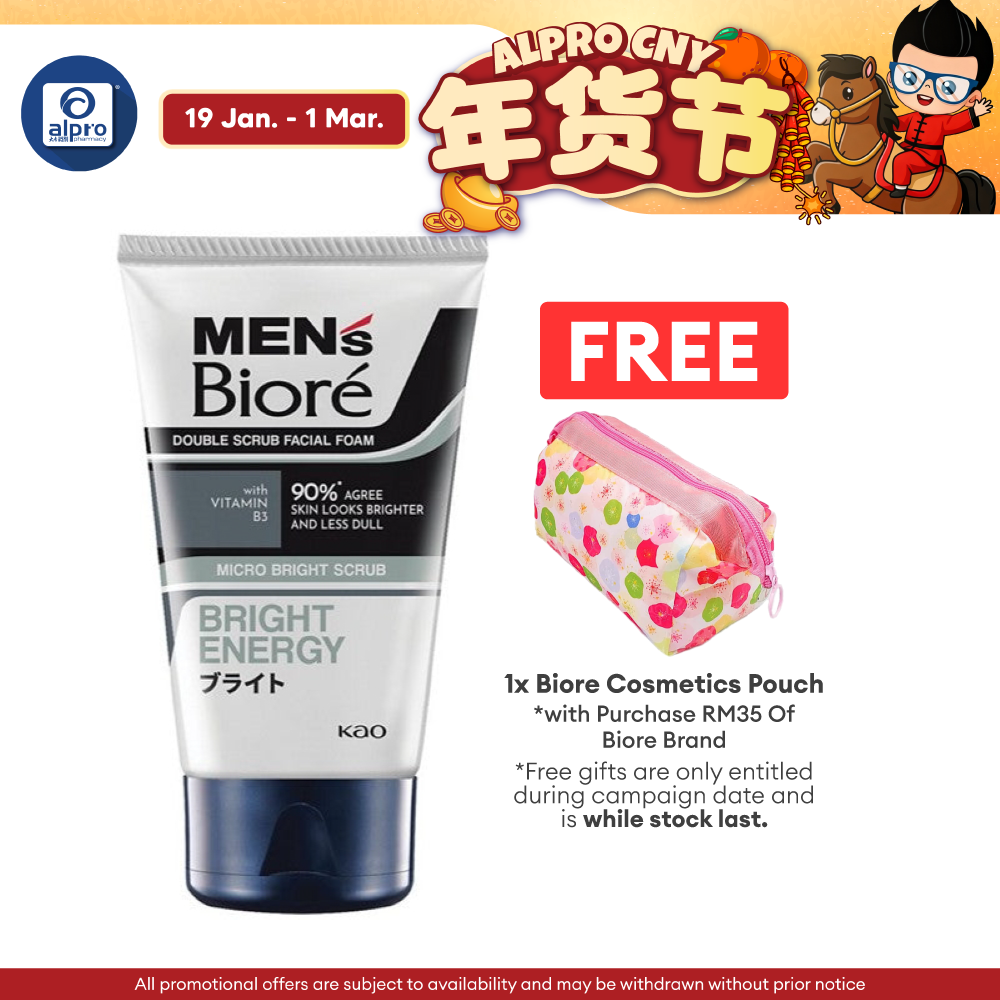 Men's Biore Double Scrub Bright Clean 50g Biore Mens