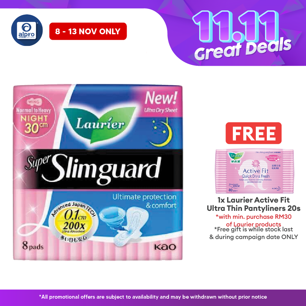 Laurier Super Slim Guard 30cm 8s Alpro Pharmacy