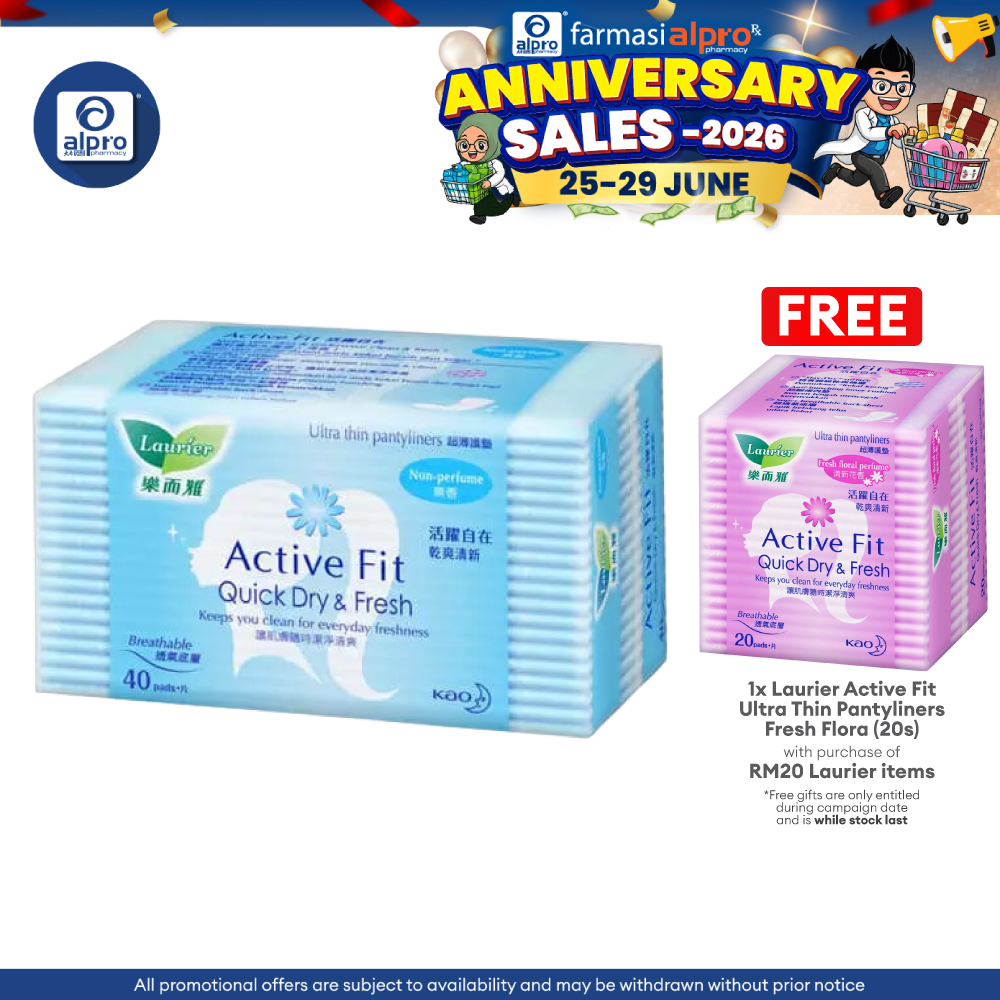 Laurier Pantiliner Active Fit Np 40s Alpro Pharmacy
