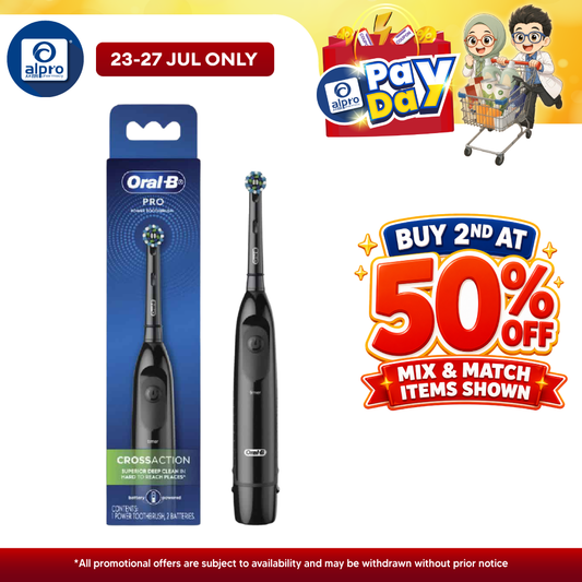 Oral-B Pro Battery Toothbrush Cross Action Black 1s | Battery Powered Electric Toothbrush Oral B