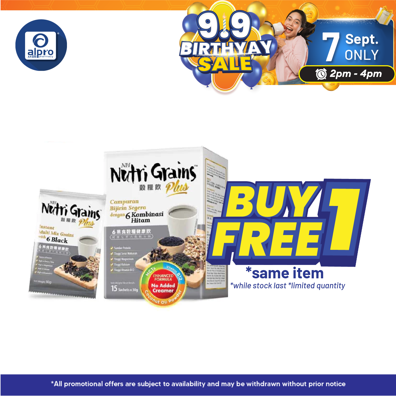 Nh Nutri Grains Plus With 6 Black 15x30g | Provides Essential Nutrient Drinks Alpro Pharmacy