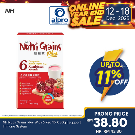 NH Nutri Grains Plus With 6 Red 15 X 30g | Support Immune System Alpro Pharmacy
