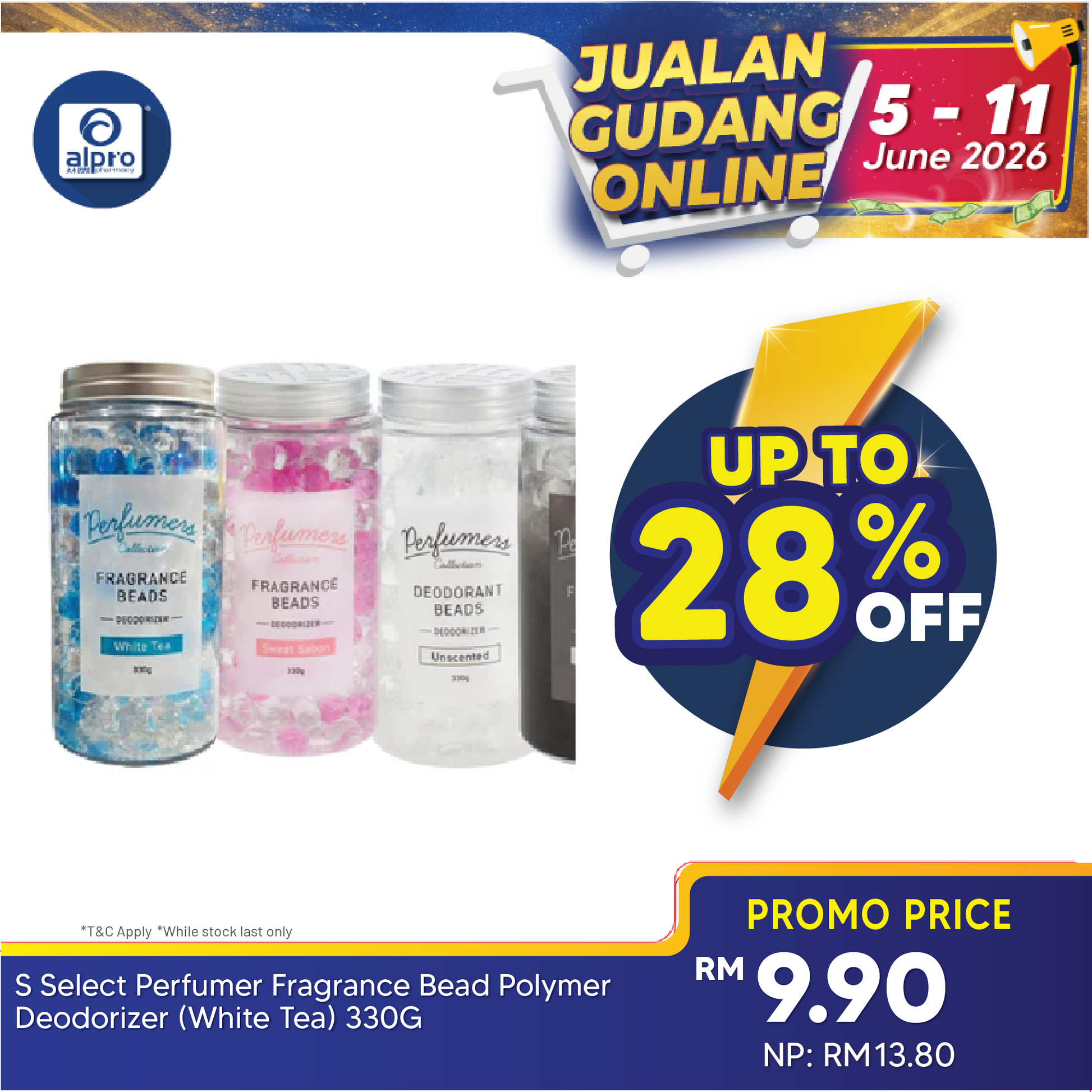 S Select Perfumer Fragrance Beads Deodorizer 330G (Unscented, Sweet Sabon, White Tea, White Musk) Sugi