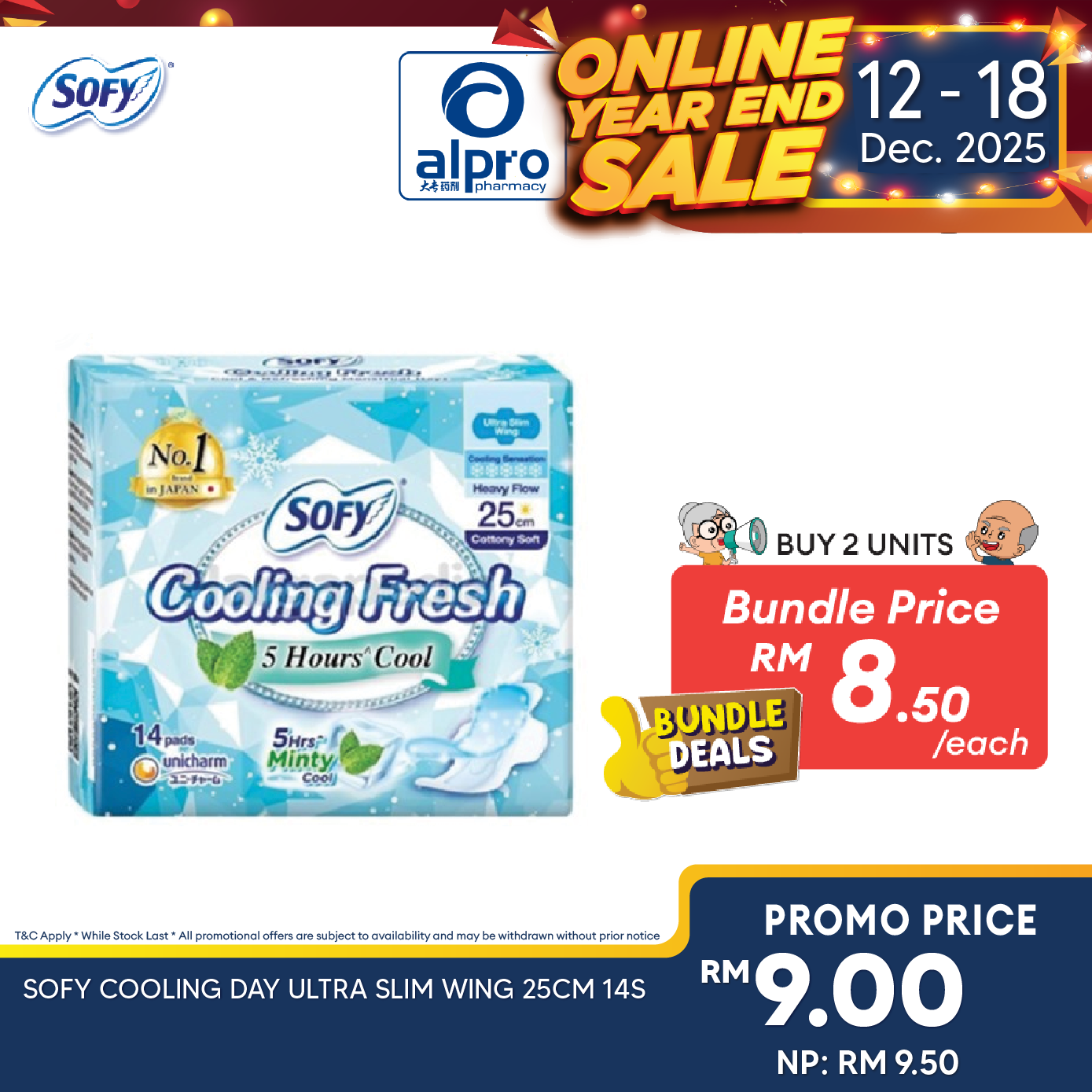 Sofy Cooling Day 14s (25cm Ultra Slim Wing \ 26cm Maxi Wing) Sofy