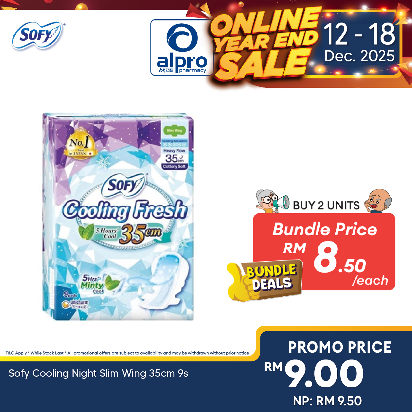 Sofy Cooling Night Slim Wing 35cm 9s Sofy