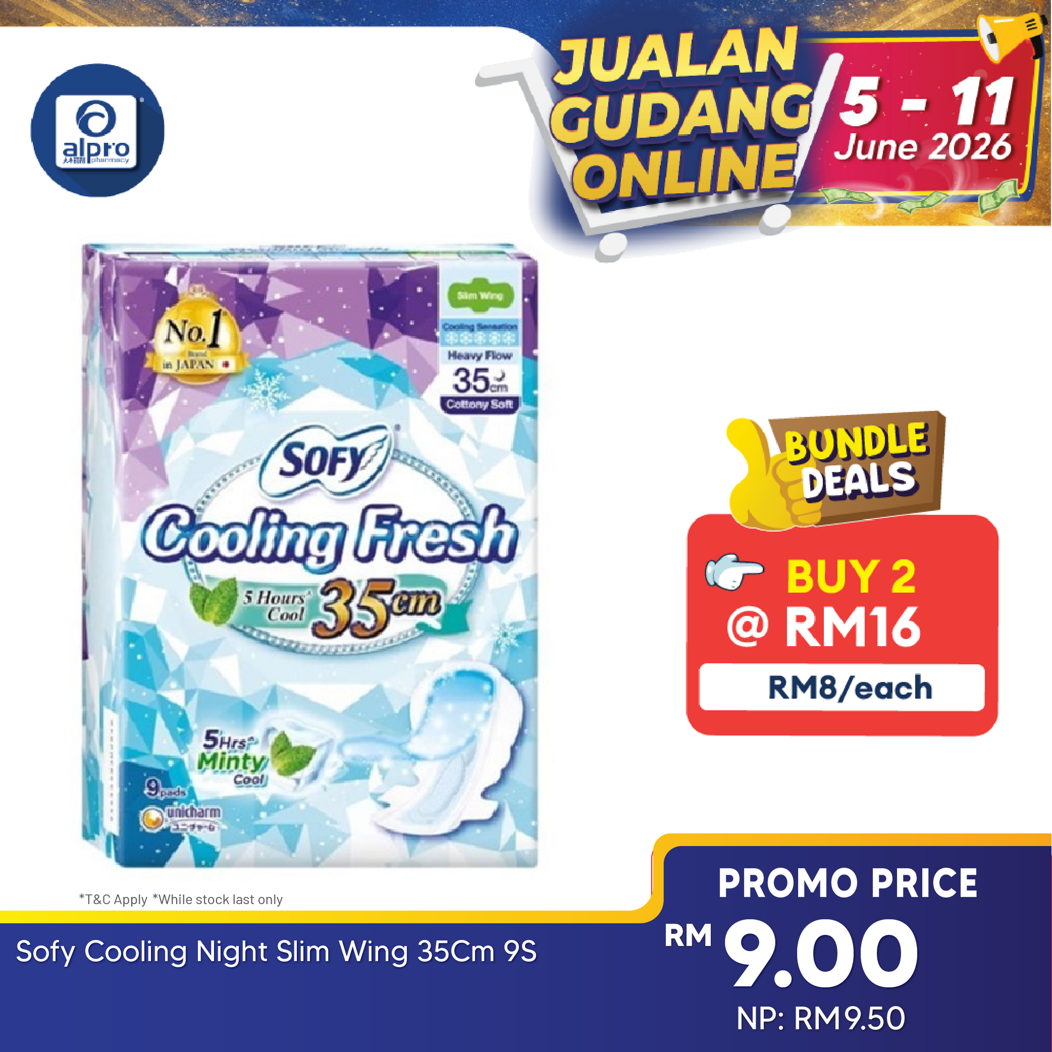 Sofy Cooling Night Slim Wing 35cm 9s Sofy