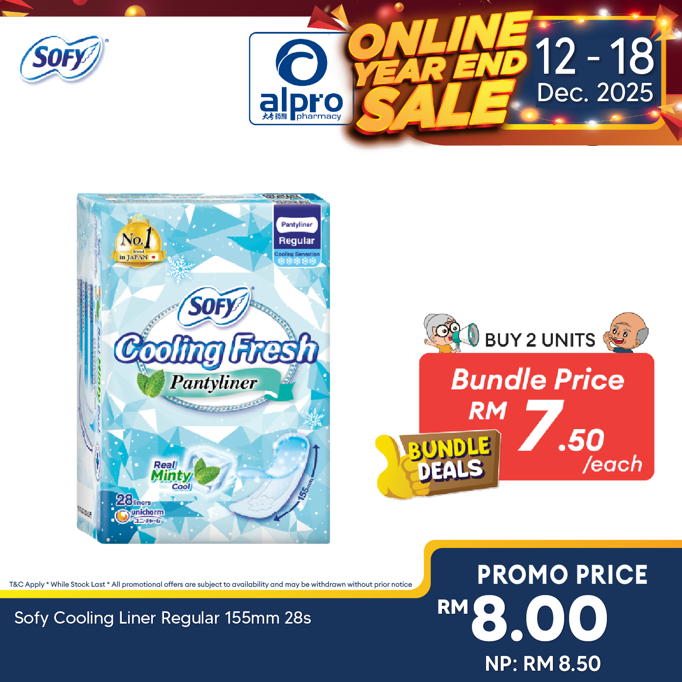 Sofy Cooling Liner Regular 155mm 28s Sofy