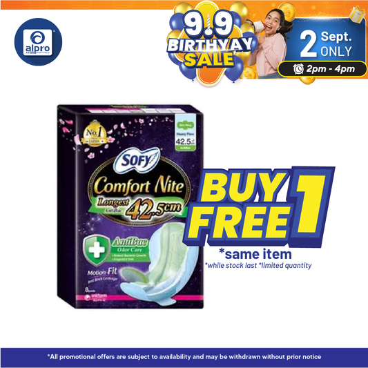 Sofy Body Fit Nite Anti Bacterial 42.5cm 8s Alpro Pharmacy