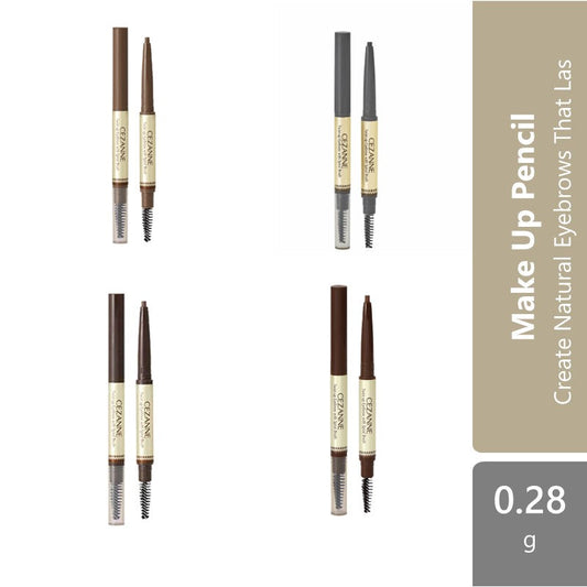 Cezanne Twist-up Eyebrow With Spiral Brush (01 Light Brown/02 Olive Brown/Brush 03 Natural Brown/05 Natural Gray) Cezanne