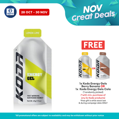 Koda Energy Gels 45g 1s (Various Flavour) | Sports Energy Gel Koda