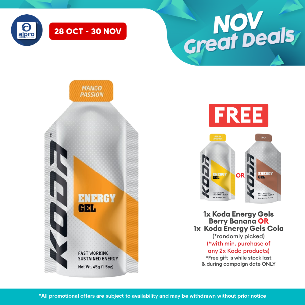 Koda Energy Gels 45g 1s (Various Flavour) | Sports Energy Gel Koda