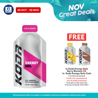 Koda Energy Gels 45g 1s (Various Flavour) | Sports Energy Gel Koda