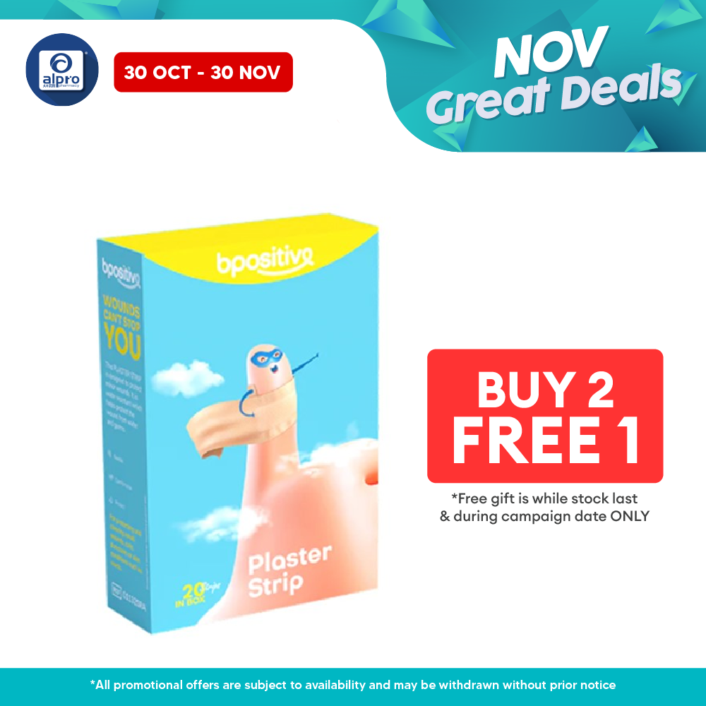 Bpositive Plaster Strips 20s | Cover Small Cuts & Grazes Bpositive