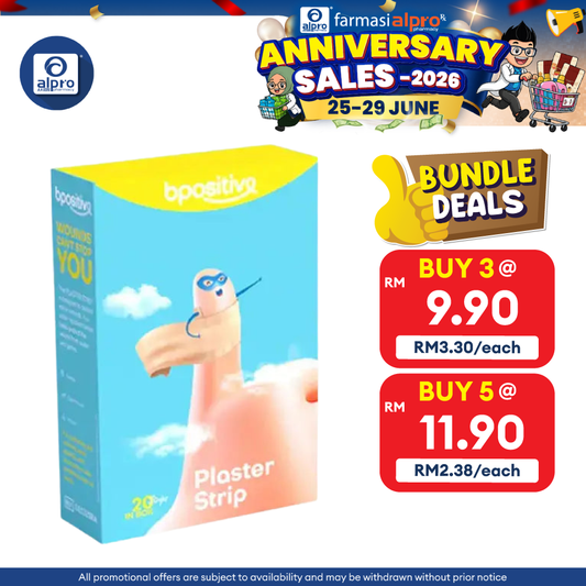 Bpositive Plaster Strips 20s | Cover Small Cuts & Grazes Bpositive