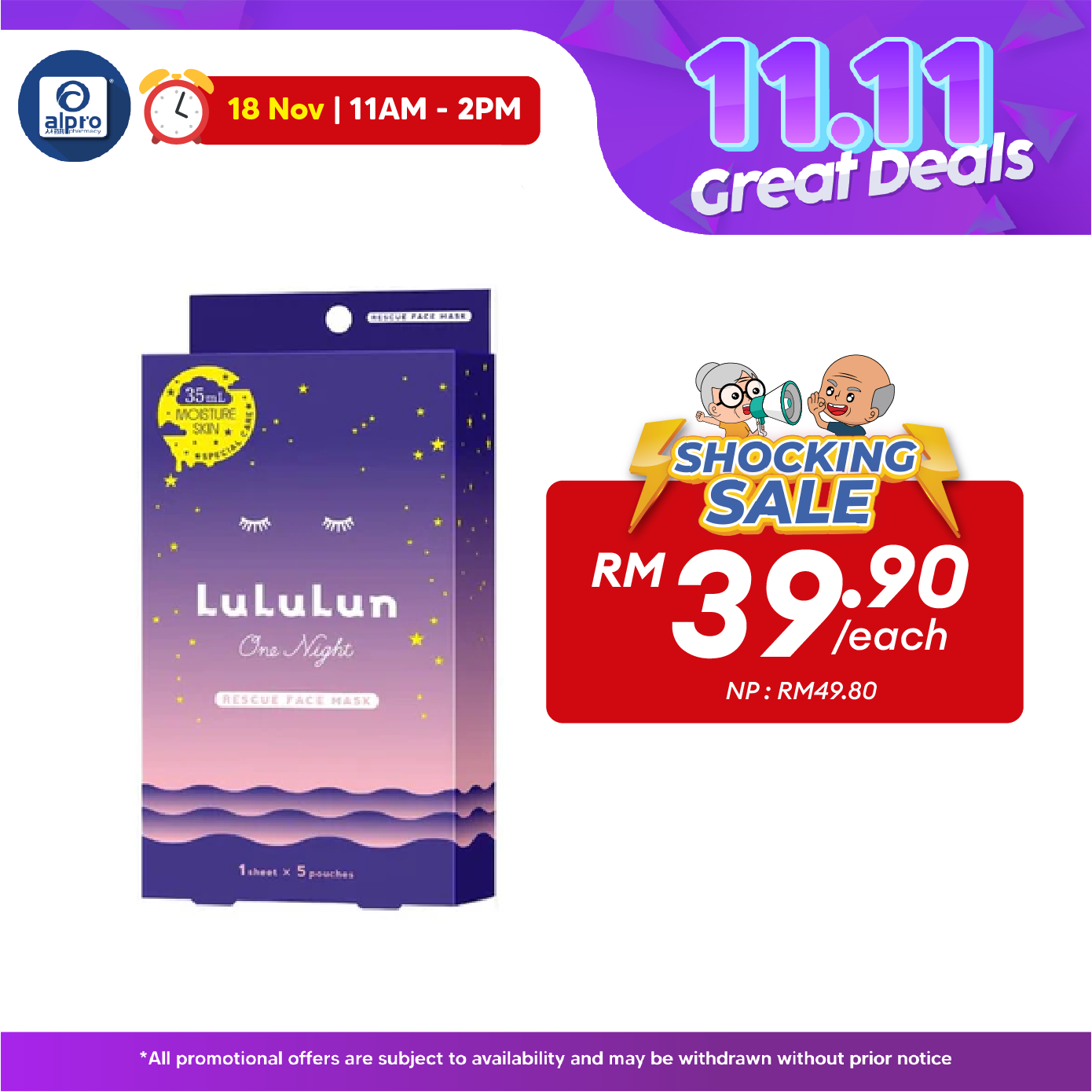 Face Mask Lululun One Night 5s ( C 3k \ R 5K ) | Moisturizng Skin & Lock Water Into Skin Face Lululun