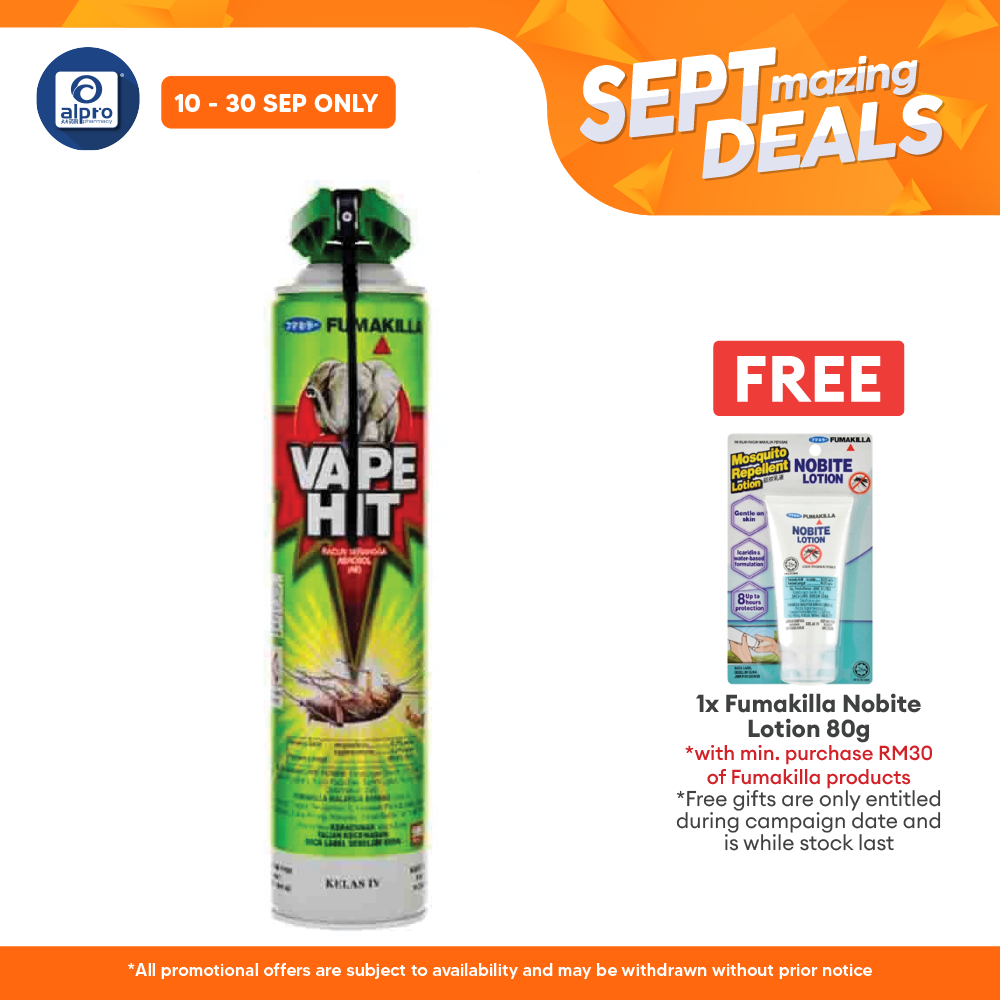 Fumakilla Hit-V1 Mosquito Repellent Aerosol 270ml Alpro Pharmacy