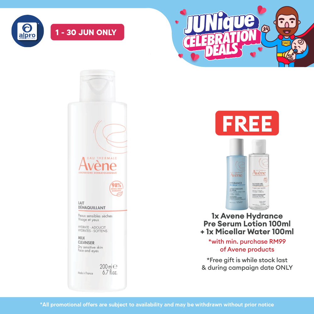 Avene Gentle Milk Cleanser 200ml | Remove Make Up & Reduce Blackheads Avene