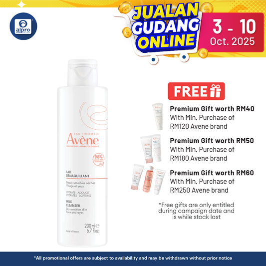 Avene Gentle Milk Cleanser 200ml | Remove Make Up & Reduce Blackheads Avene