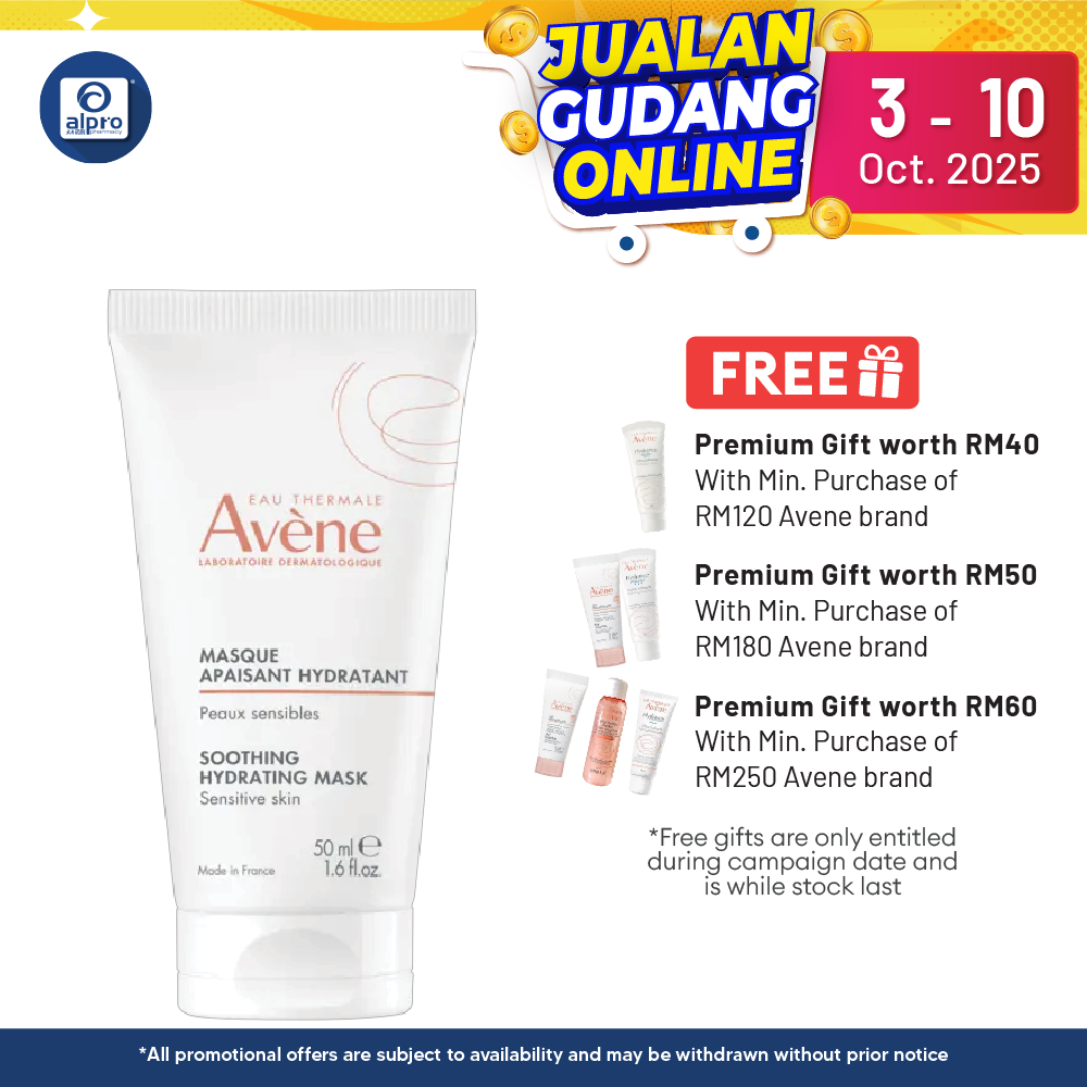 Avene Soothing Radiance Mask 50ml | Restore Skin's Elasticity & Suppleness Alpro Pharmacy