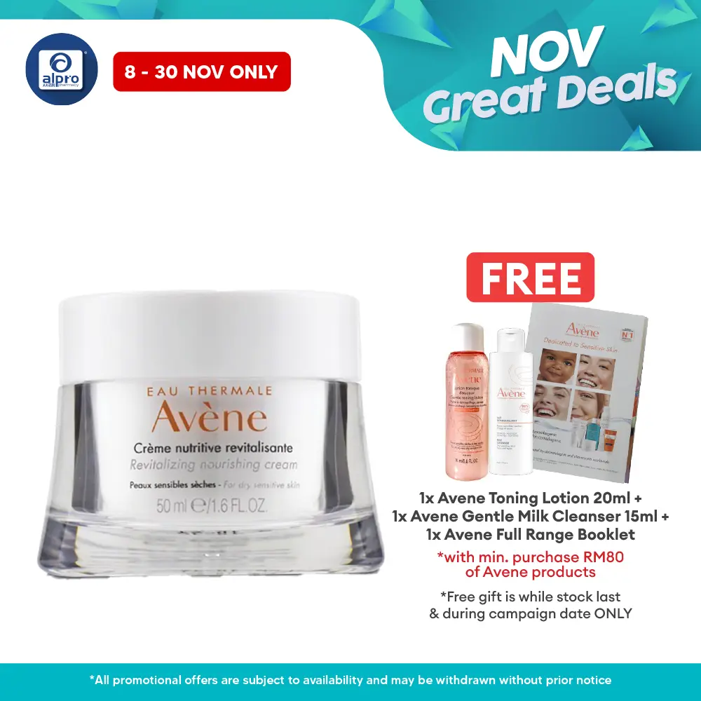 Avene Revitalising Nourishing Cream 50ml | Restore Skin's Elasticity & Suppleness Avene