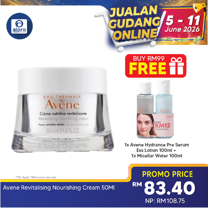 Avene Revitalising Nourishing Cream 50ml | Restore Skin's Elasticity & Suppleness