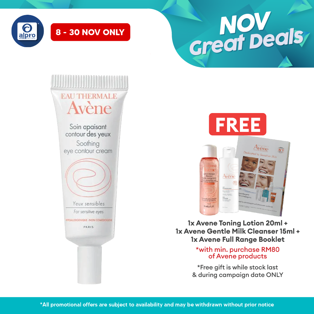 Avene Soothing Eye Contour Cream 10ml | Help Relieve Puffiness On The Eye Contour Alpro Pharmacy