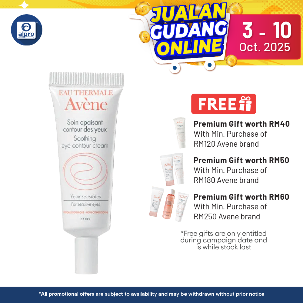 Avene Soothing Eye Contour Cream 10ml | Help Relieve Puffiness On The Eye Contour Alpro Pharmacy