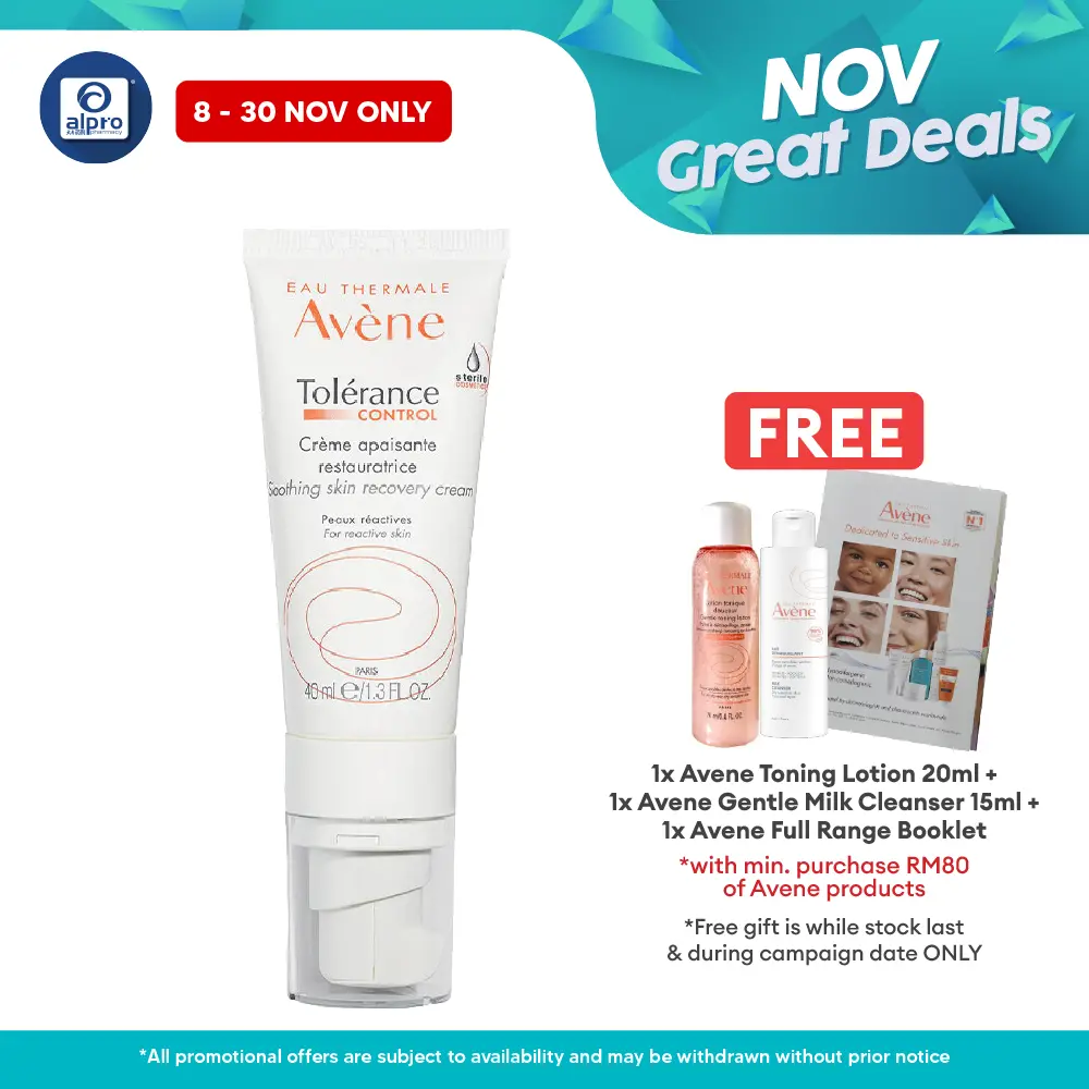 Avene Tolerance Control Soothing Skin Recovery Cream (CPI) 40ml | Hydrates Dry Sensitive Avene