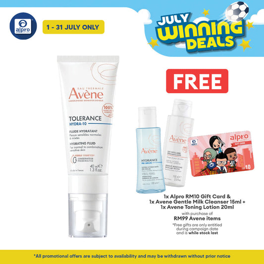 Avene Tolerance Hydra-10 Fluid 40mL | Fragrance Free/Moisturizer Avene
