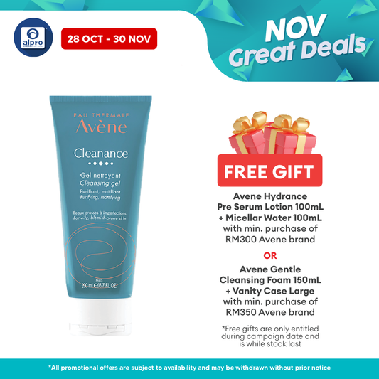 Avene Cleanance Cleansing Gel 200ml | Good for Sensitive Skin Alpro Pharmacy