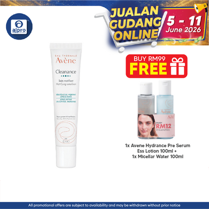 Avene Cleanance Mattifying Emulsion (Replace Cleanance Expert) 40ml | Immediately Reduce Shine Avene