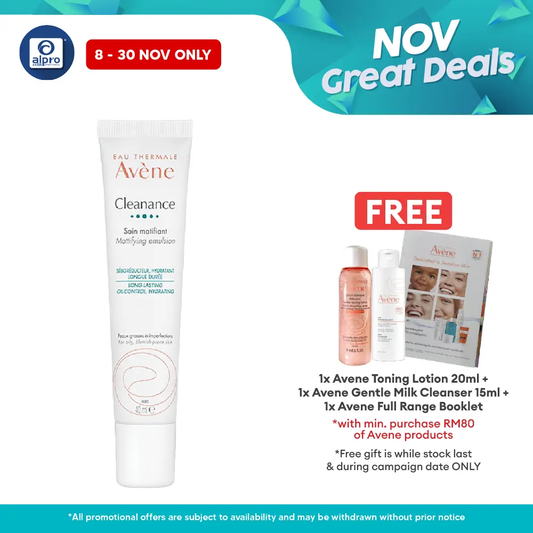 Avene Cleanance Mattifying Emulsion (Replace Cleanance Expert) 40ml | Immediately Reduce Shine Avene