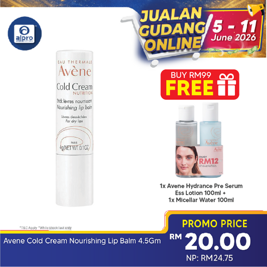Avene Cold Cream Nourishing Lip Balm 4.5gm | Hydrates the Lips Avene