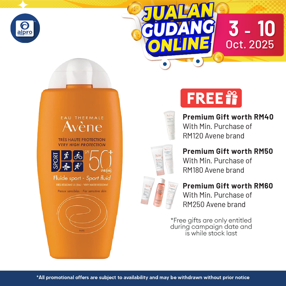 Avene Very High Protection Sport Fluid SPF 50+ 100ml | Ideal for Normal Sensitive Skin Avene
