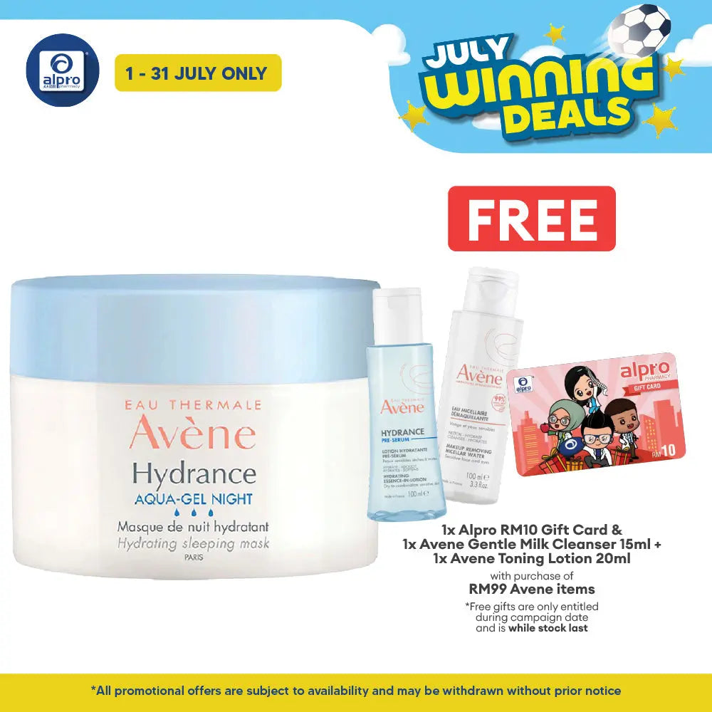 Avene Hydrance Aqua Gel-night Hydrating Sleeping Mask 50ml | Long-Lasting Hydration Avene